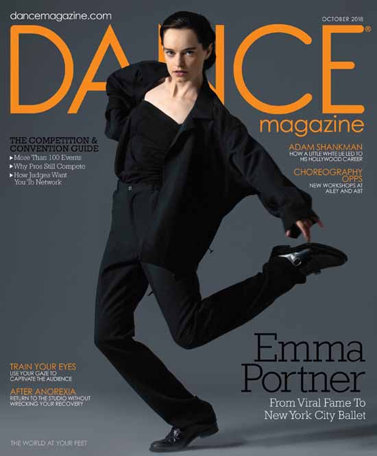 Emma Portner in the cover of Dance Magazine.